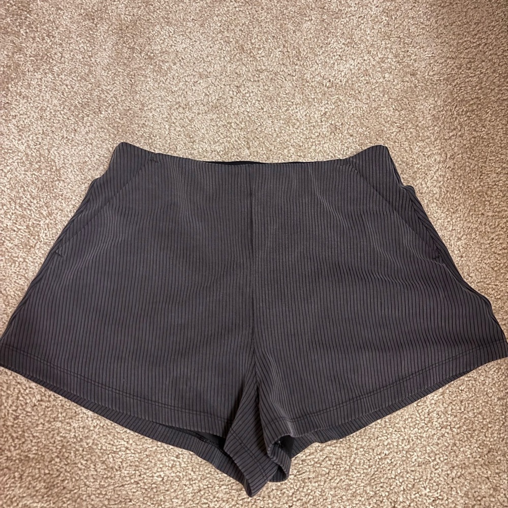 lululemon athletica Black Pinstripe High Waist Shorts